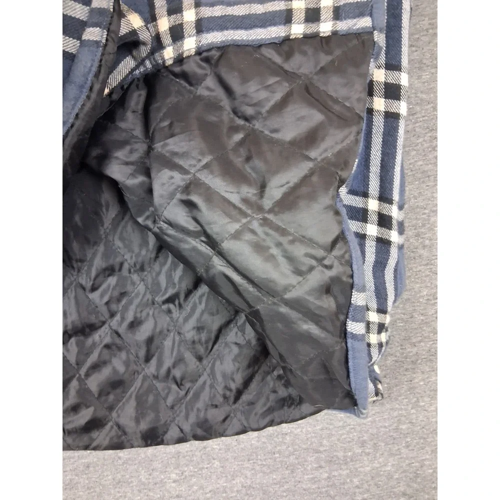 Wrangler Mens Jacket M Blue Plaid Quilted Lined Shacket Chore‎ Flaw Casual Work